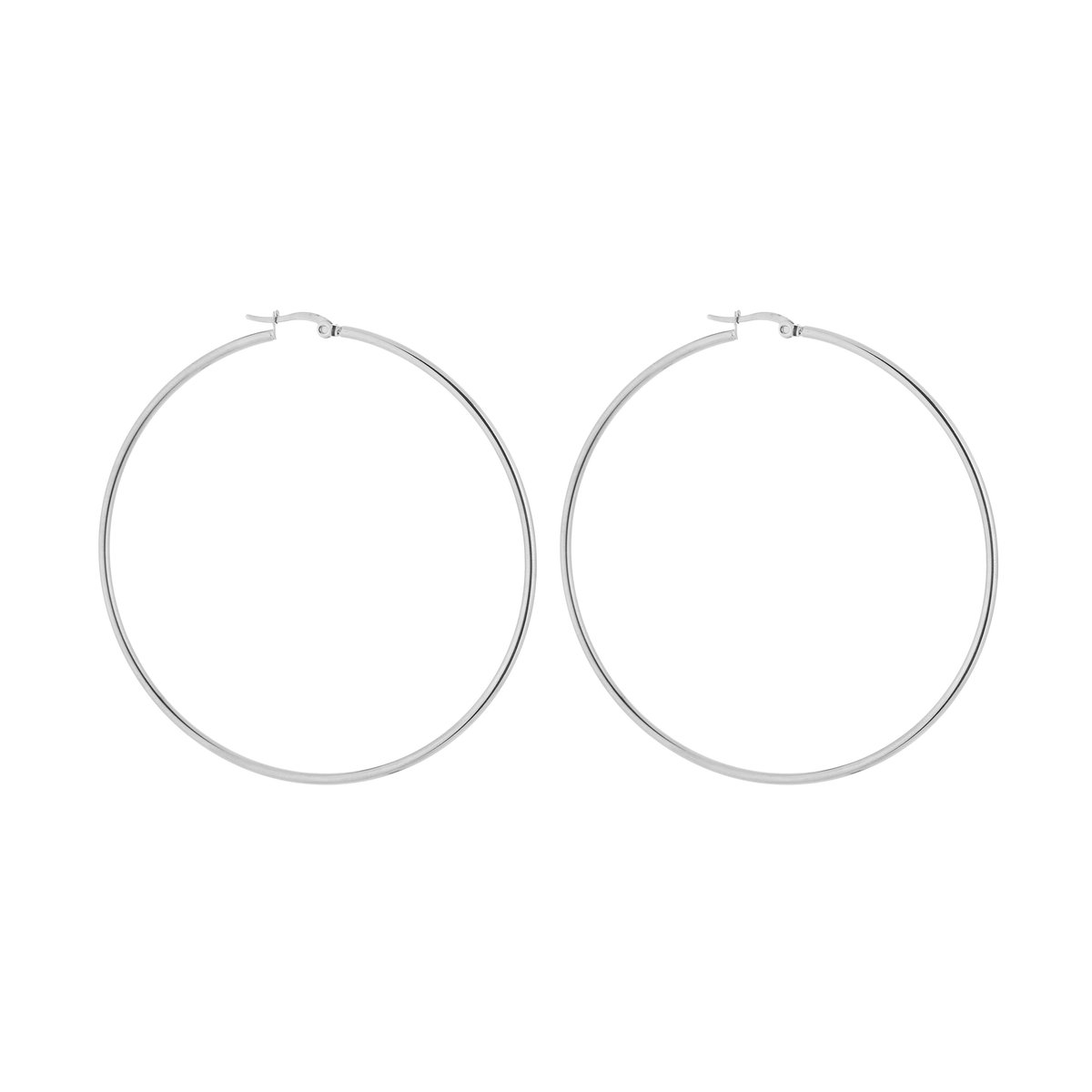 Stainless Steel Klassieke XL Hoops – Tijdloze & Minimalistische Oorringen – RVS - Zilver