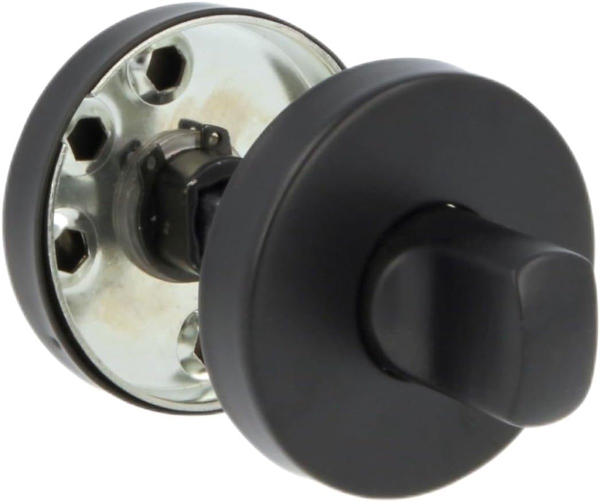 SnelShoppen - Ronde rozet hendel model 9RX Ø53 mm met 6 mm vierkante spindel - Elegante en simpele design - RVS Zwart - Ideaal voor Deuren en Poorten
