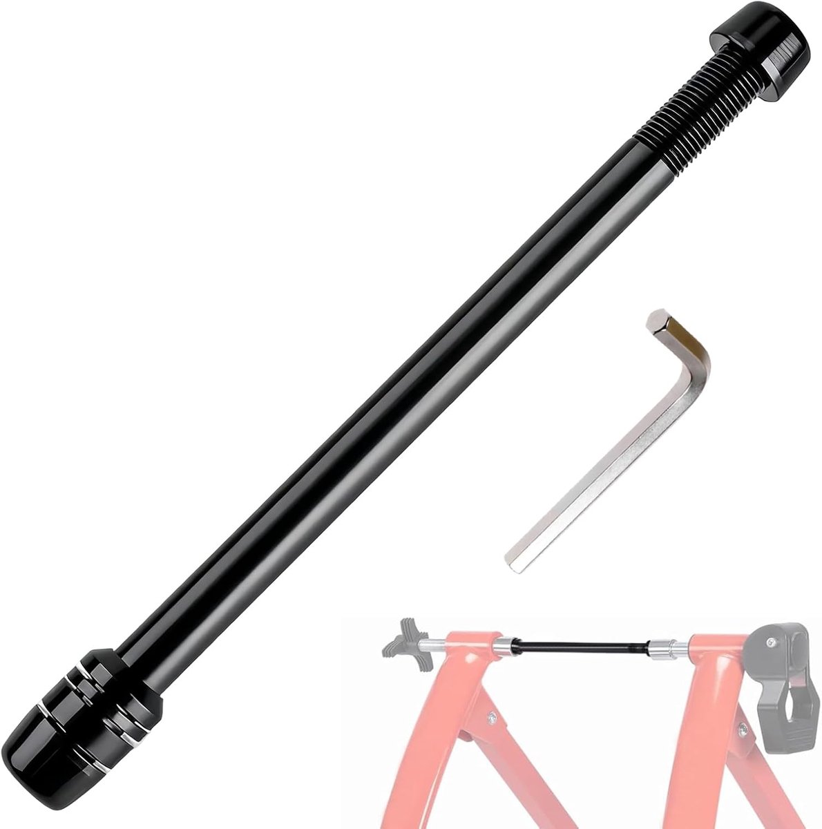 SnelShoppen - Bicycle Trailer Thru Axle Adapter M12 x 1.0 - 200 mm Lang Aluminium Fietsas voor Fietstrailer - Geschikt voor 166-178 mm Frame Diameter