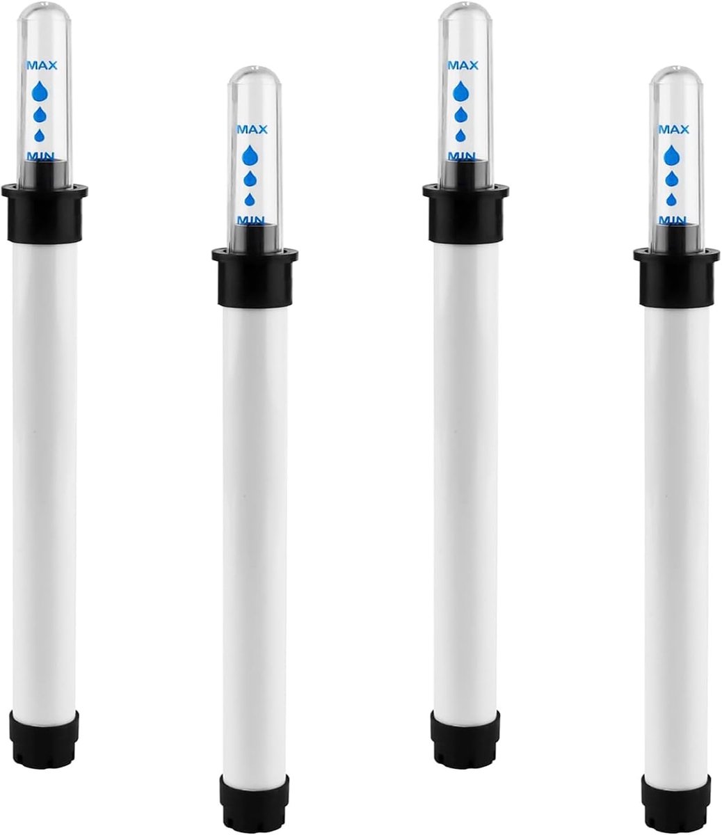 SnelShoppen - Pack van 4 Waterniveau Indicatoren voor Planten, 20 cm, Praktische Waterpeilmeter van Kunststof voor Binnenplanten en Hydroponics