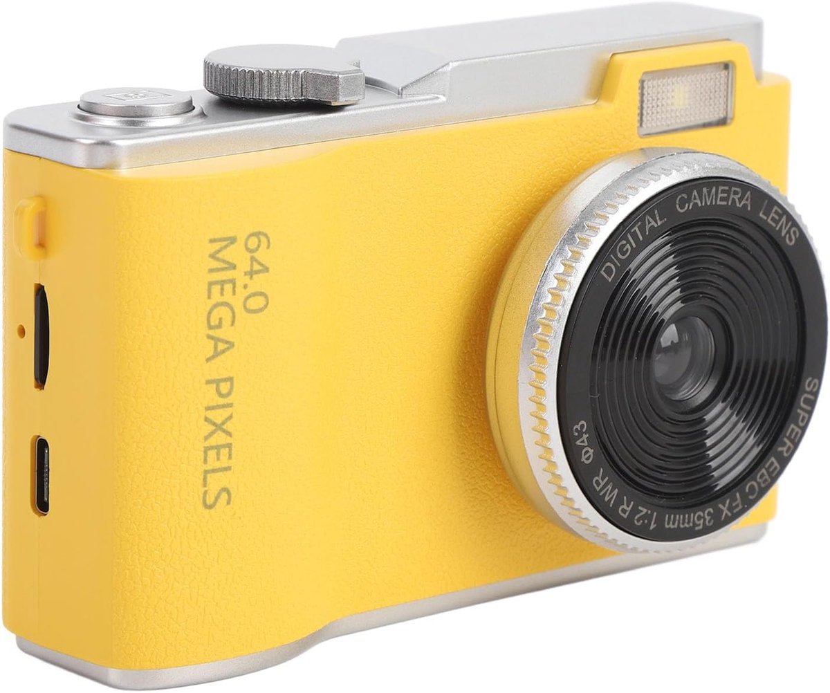 SnelShoppen - 4K Digitale Camera voor Fotografie met 64MP, 16x Zoom en 2.4 Inch IPS Kleurenbeeldscherm, Anti-Shake CCD Camera met Vullicht, Ideaal voo
