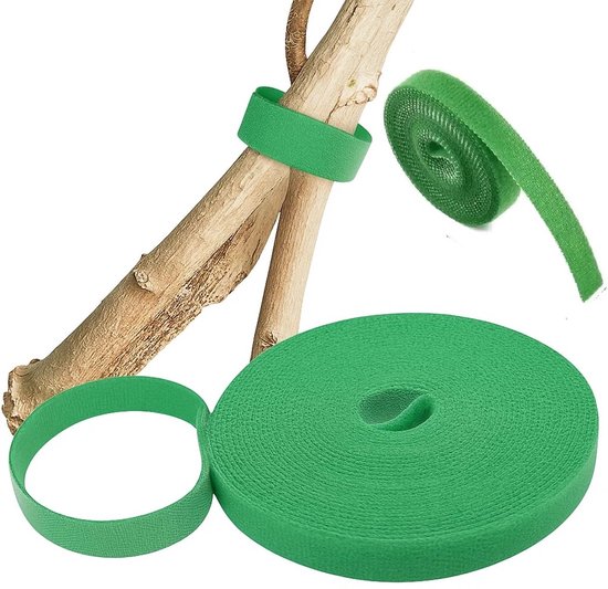 Foto: Magische plantenbinder i tape voor het binden van planten i vastzetten van boomtakken i velcro vape i herbruikbaar i klittenband i 3 meter