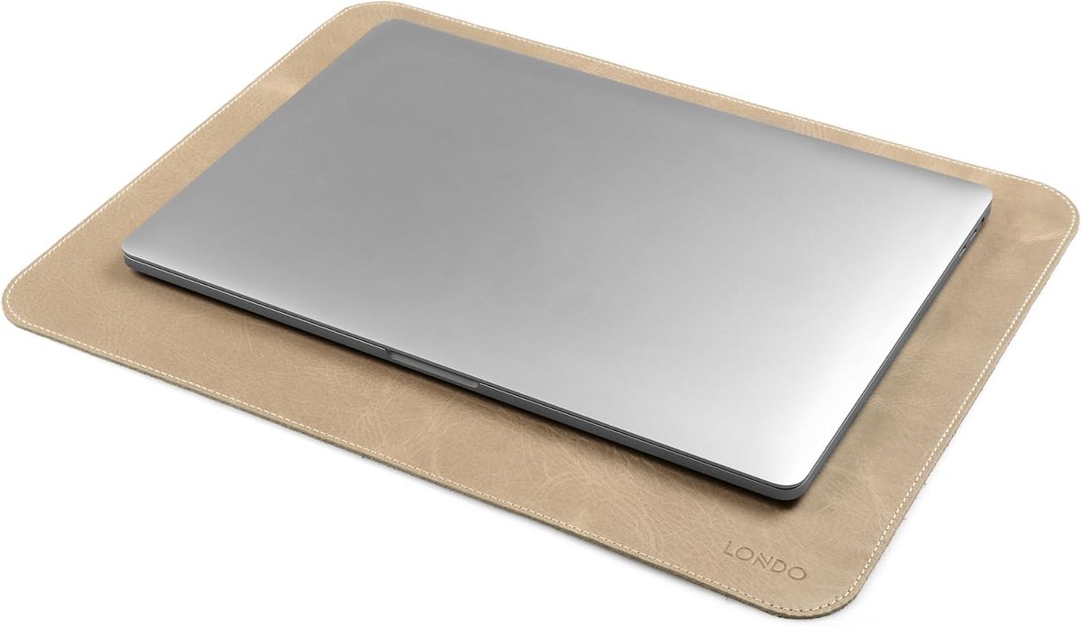 SnelShoppen - Luxe Leren Muismat - Desk Mat van Top Grain Cowhide - Slank en Duurzaam - Ideaal voor Thuis en Kantoor - Mink Kleur - Perfect voor Lapto