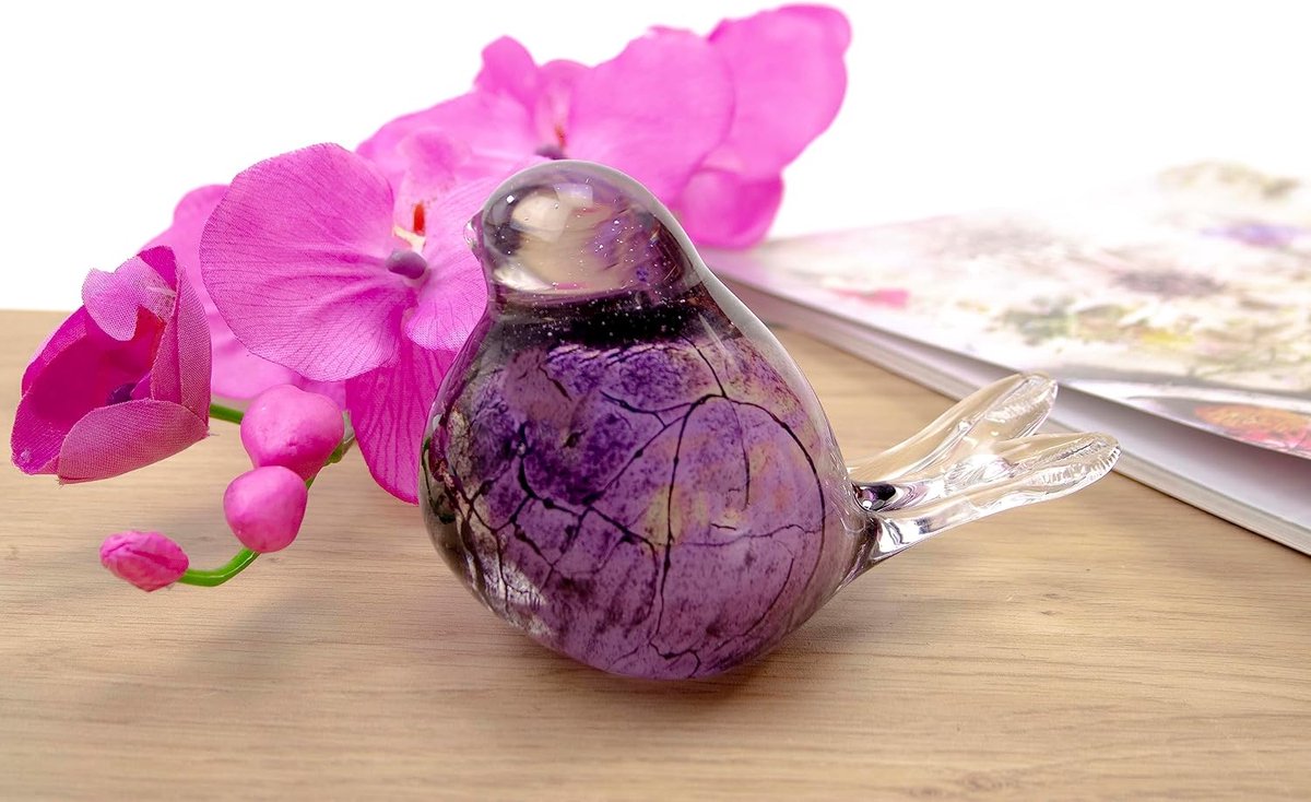 SnelShoppen - Mini Urn voor Huisdieren - Handgemaakte Glazen Urn - Roze Marmer - Urn voor As van Honden en Katten - Herinneringsurn - Kleine Urn voor