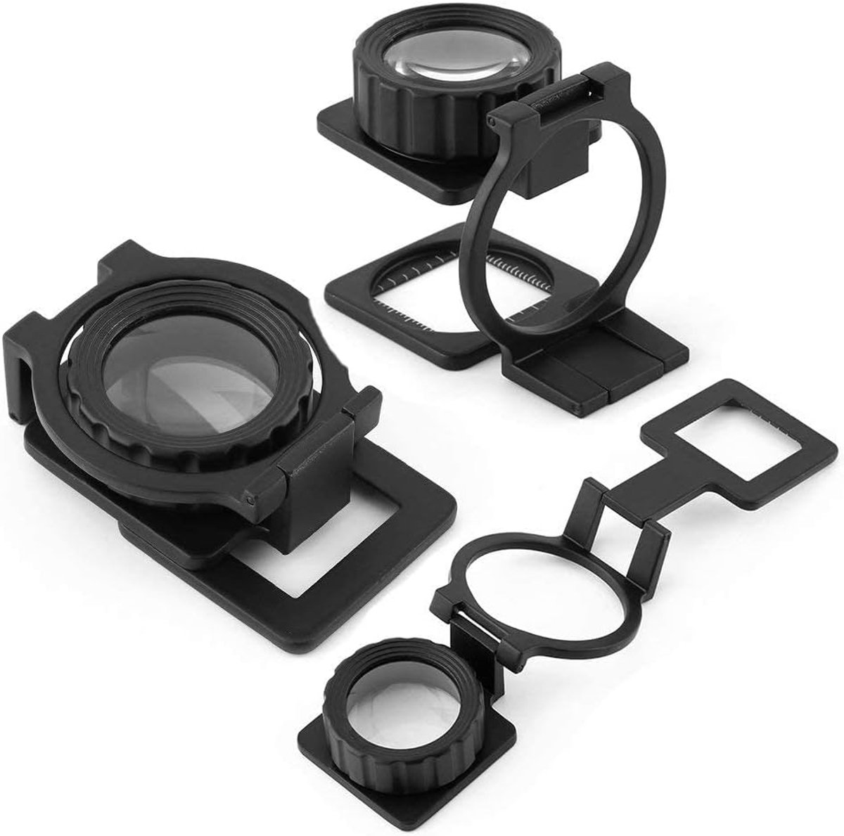 SnelShoppen - Magnifier with Light - Opvouwbare Vergrootglas met 20x Vergroting, Schaal voor Metingen, Ideaal voor Juweliers, Kleding & Hobby's