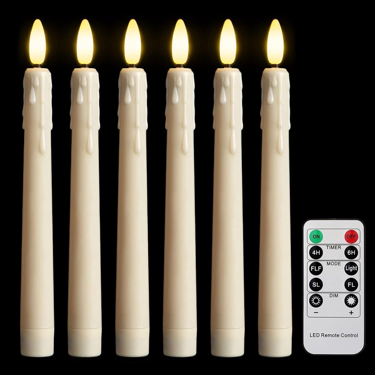 SnelShoppen - Flameless LED Kaarsen met Afstandsbediening en Timer - Dimbare Warm Witte Decoratieve Kaarsen - 2 x 21 cm - Perfect voor Feestdagen, Tui