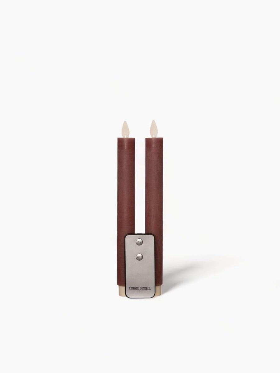 SnelShoppen - LED Dinner Candles met Bewegende Vlam 'Oslo' Set van 2 Antique Pink - Veilige Kaarsen voor Feest, Kerst, Kinderen en Huisdecoratie