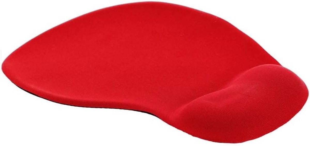 SnelShoppen - Ergonomische Muismat voor PC met Gel Cover, Rood, Antislip, Ideaal voor Kantoor en Thuisgebruik
