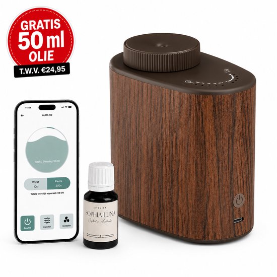 Aroma Diffuser - Geurmachine - 90m² 300m³ - Geurverspreider - Bluetooth Wifi - Thuis of Kantoor Atelier Sophia Luna Aura 90