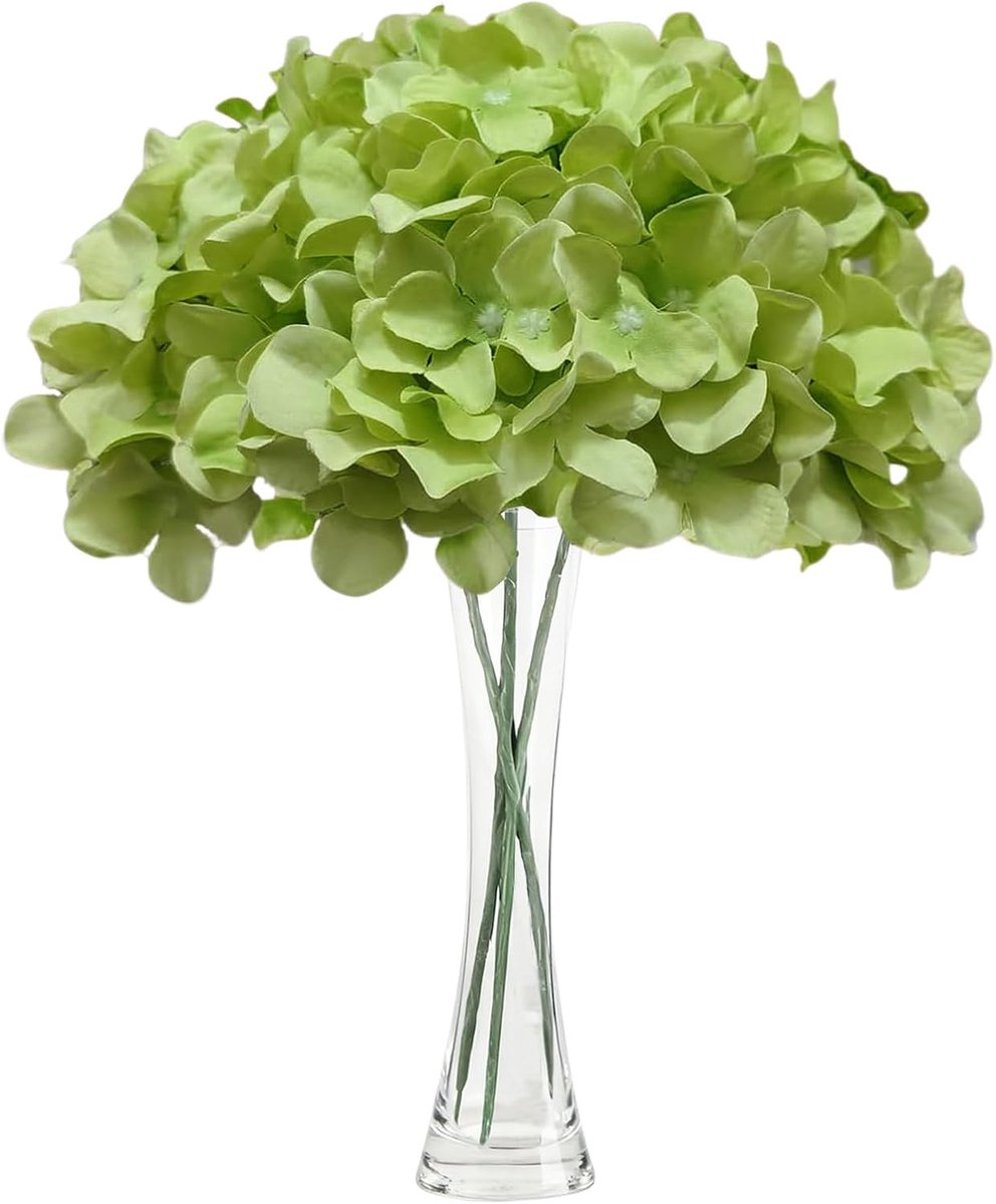 SnelShoppen - Kunstmatige Hortensia 68 cm - Levendige Groene Bloemen voor Bruiloften, Feesten, en Creatieve Projecten - Hoge Kwaliteit Silks