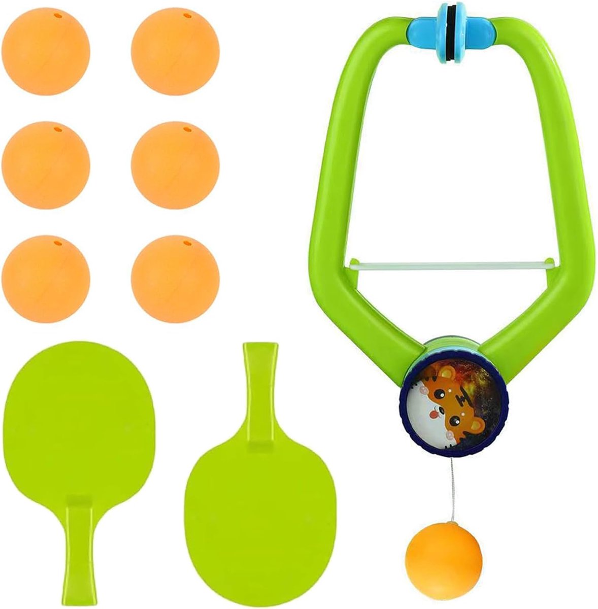SnelShoppen - Table Tennis Trainer Set voor Binnen, Verstelbare Gymnastics Table Tennis Set, Indoor Ping Pong Trainer met Duurzaam PP Materiaal, Perfe