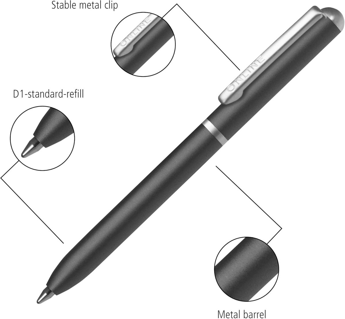 SnelShoppen - Miniature D1 Ballpoint Pen Blauw met Metal Clip | Compacte Schrijfpunt voor Wallet | 8 cm Lang | Ideaal voor Op Reis, Notities en Dageli