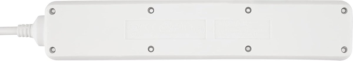 SnelShoppen - Meervoudige Stekkerdoos 6-Weg 1.4m - Hoekstopcontacten - Schuko Stekker - Flexibele Kabel - Impactbestendig Wit