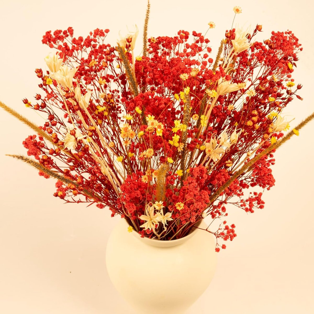 SnelShoppen - Dried flowers set - 122 stelen - Stijlvolle droogbloemen - Natuurlijke tafeldecoratie - Herfstdecoratie - Bloemstuk voor feesten en even