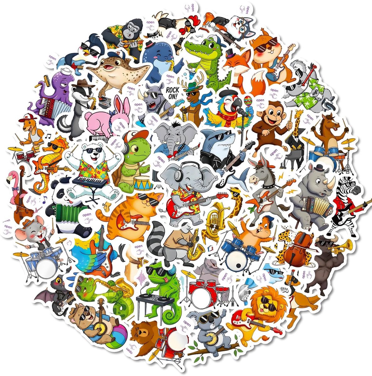 SnelShoppen - 100 Waterdichte Dierermuisstickers voor Creatieve Knutselprojecten, Esthetische Decoraties voor Kinderen en Volwassenen, Perfect voor Sc