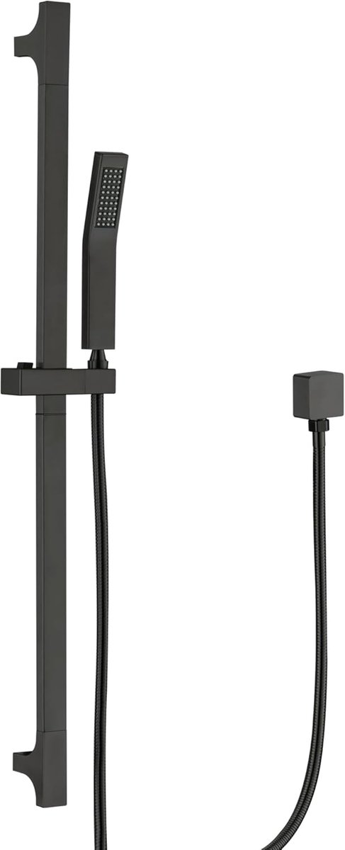 SnelShoppen - Douche Systeem met Handdouche, Zwart Douchekop en Riser Set, Eenvoudige Installatie, Duurzaam Materiaal, Perfect voor Badkamer, Luxe en