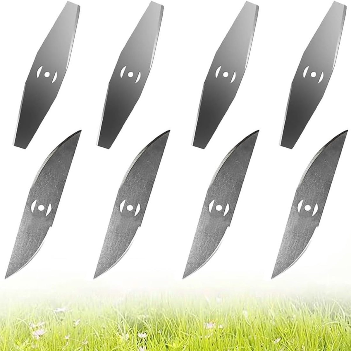 SnelShoppen - 8 Stuks Vervangbladen voor Grasmaaiers - Hoge Kwaliteit Stalen Trimmer Blades voor Elektrische Grasmaaiers en Tuingereedschap - Duurzaam