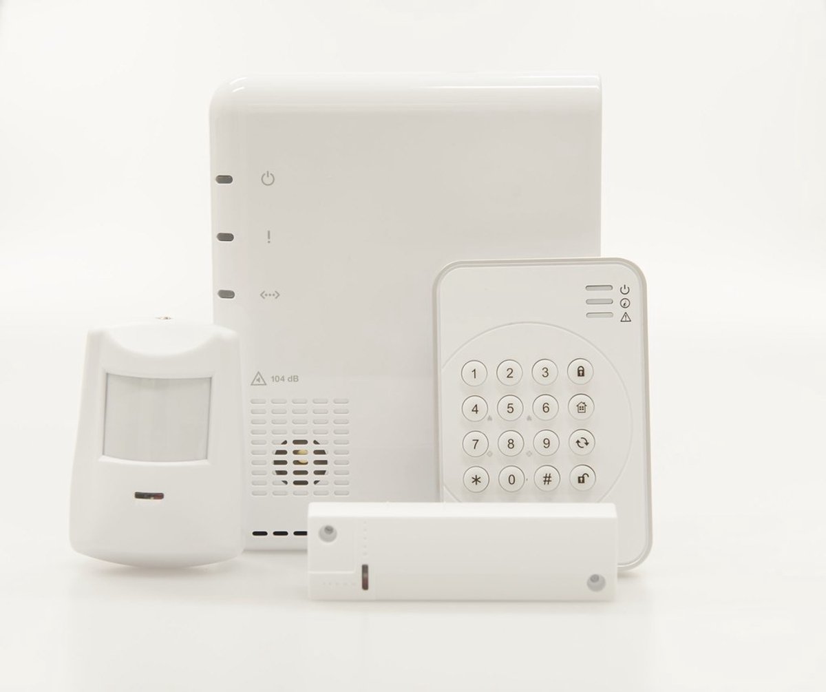 Borvat® Draadloos Alarmsysteem Starterset – Centrale Hub, Bewegingssensor, Deur-/Raamcontact & Keypad – Wit