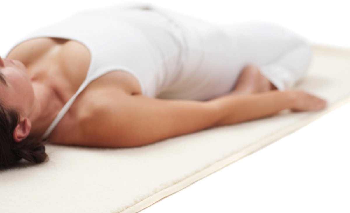 Yogamat natuur (schapenwol) omzoomd 75x180cm Fitnessmat YOGISTAR