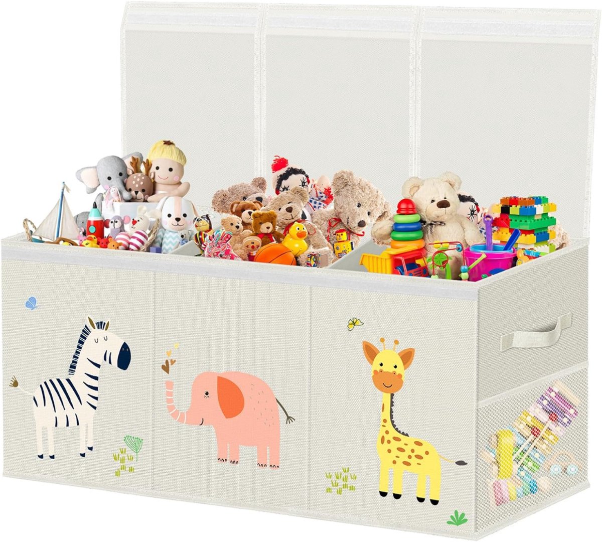 KIRA® Speelgoedkast - Opbergkast Kinderen - Opbergkast Speelgoed - Speelgoed Kast - Speelgoedrek - Beige - ‎40cm x 36cm x 9cm