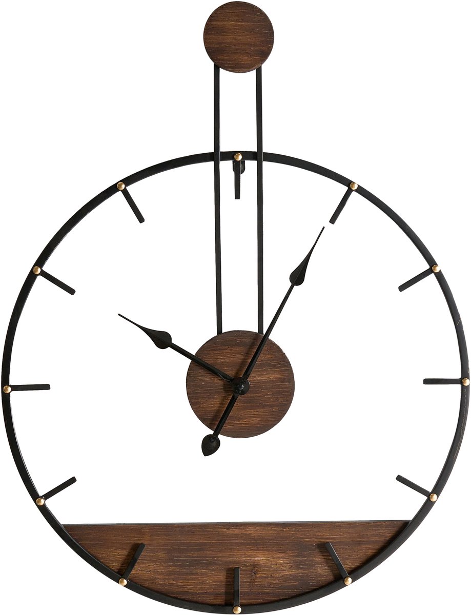TAUGON - Wandklok - Zwart - Metaal