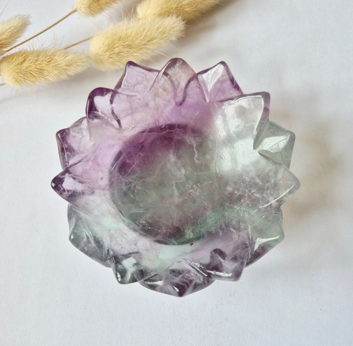 Fluoriet Lotus Schaal XL – Edelstenen Sieradenschaal 12 cm #2