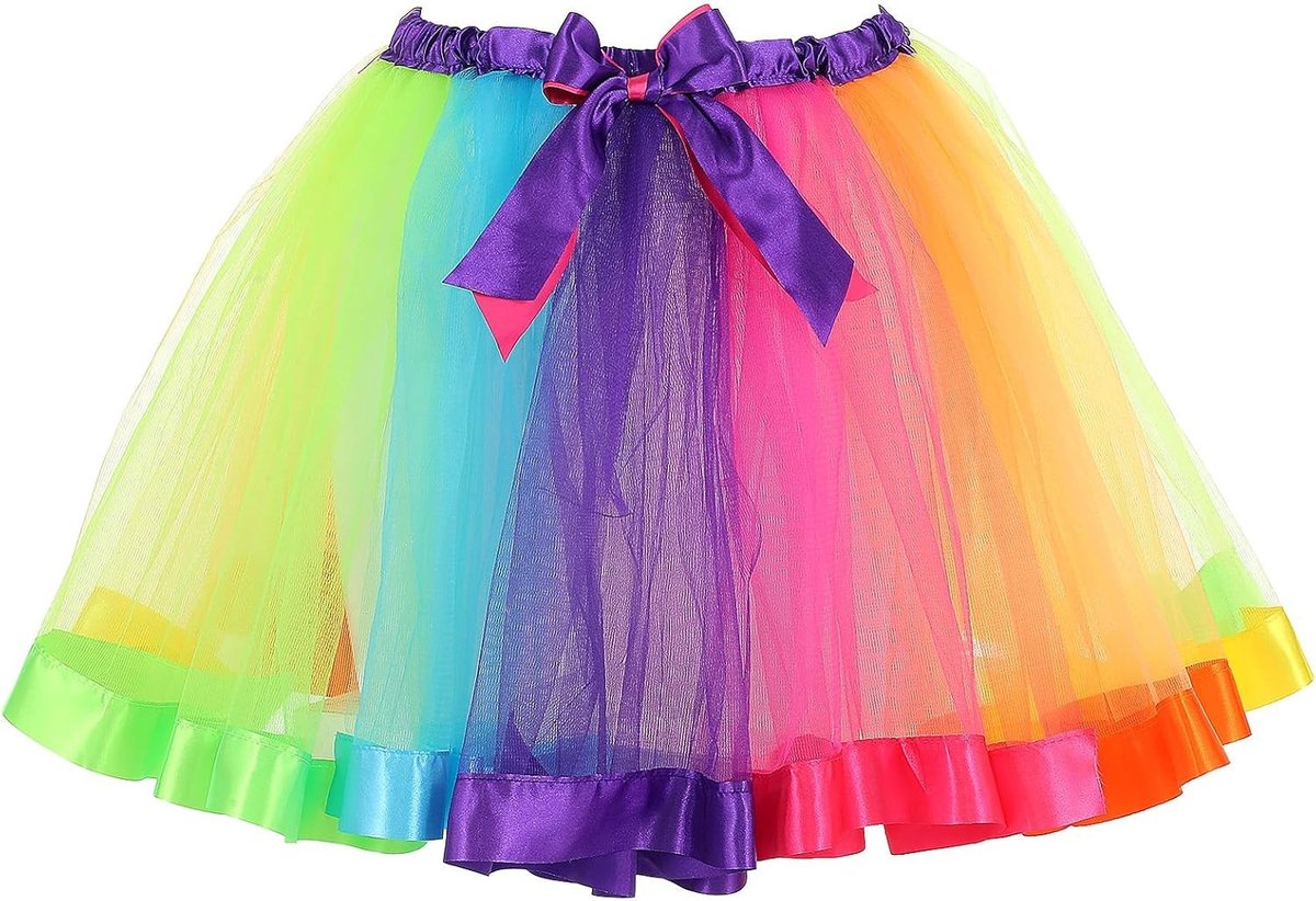 Vrouwelijke Tüll Rok voor Carnaval en Halloween - Kleurrijke 50s/80s Stijl met Elastische Band voor Feestjes en Thema Evenementen