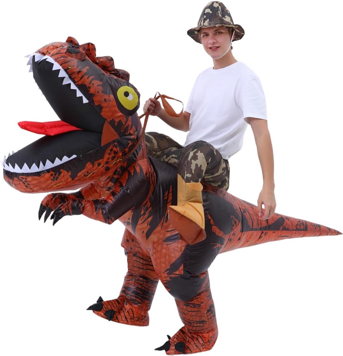 Opblaasbaar dinosauruskostuum voor volwassenen - T-Rex kostuum voor Halloween, carnaval en feestelijke gelegenheden