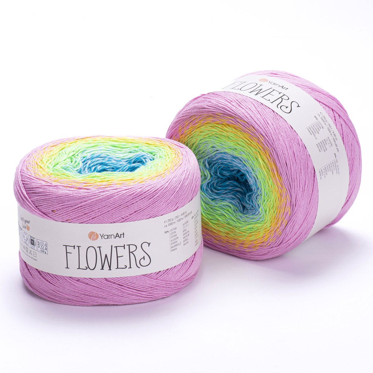 YarnArt Flowers Verloopgaren - 55% Katoen 45% Acryl - voor Haken en Breien - 250g / 1000m - Kleur 312