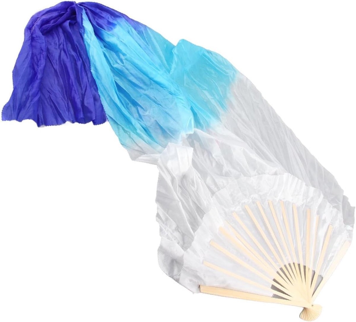 Langwerpige Vouwfans voor Dans, Ideaal voor Buikdans en Optredens, Lichtgewicht en Draagbaar (Blauw)