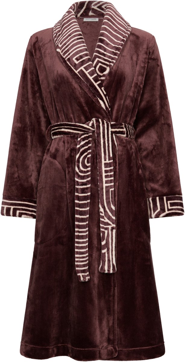Pastunette Premium - Badjas - Lunar Lines - Flannel Fleece - Paars - Maat S