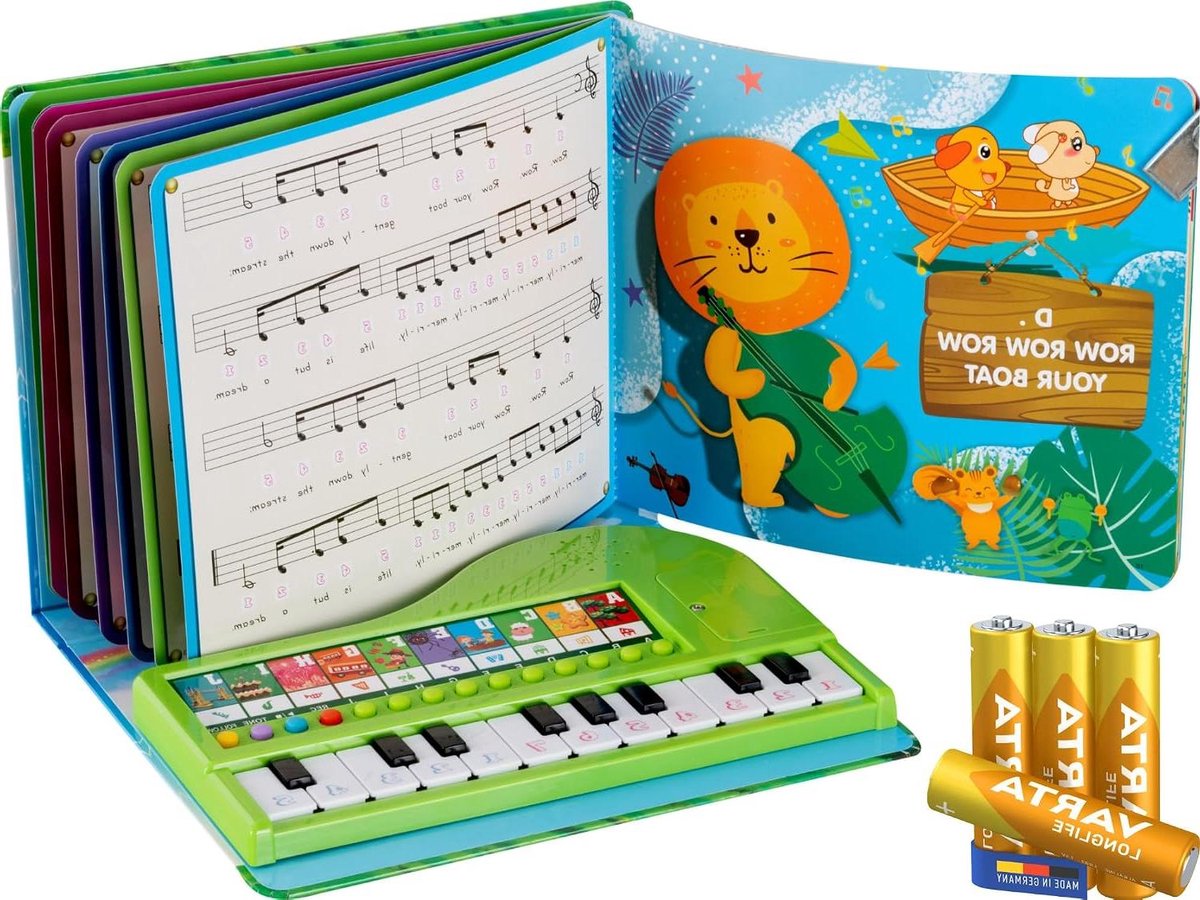 Kinder Keyboard Muziekboek - Speelgoed Piano Set - Muzikaal Leren Spelen - Verlichte Toetsen Volgfunctie