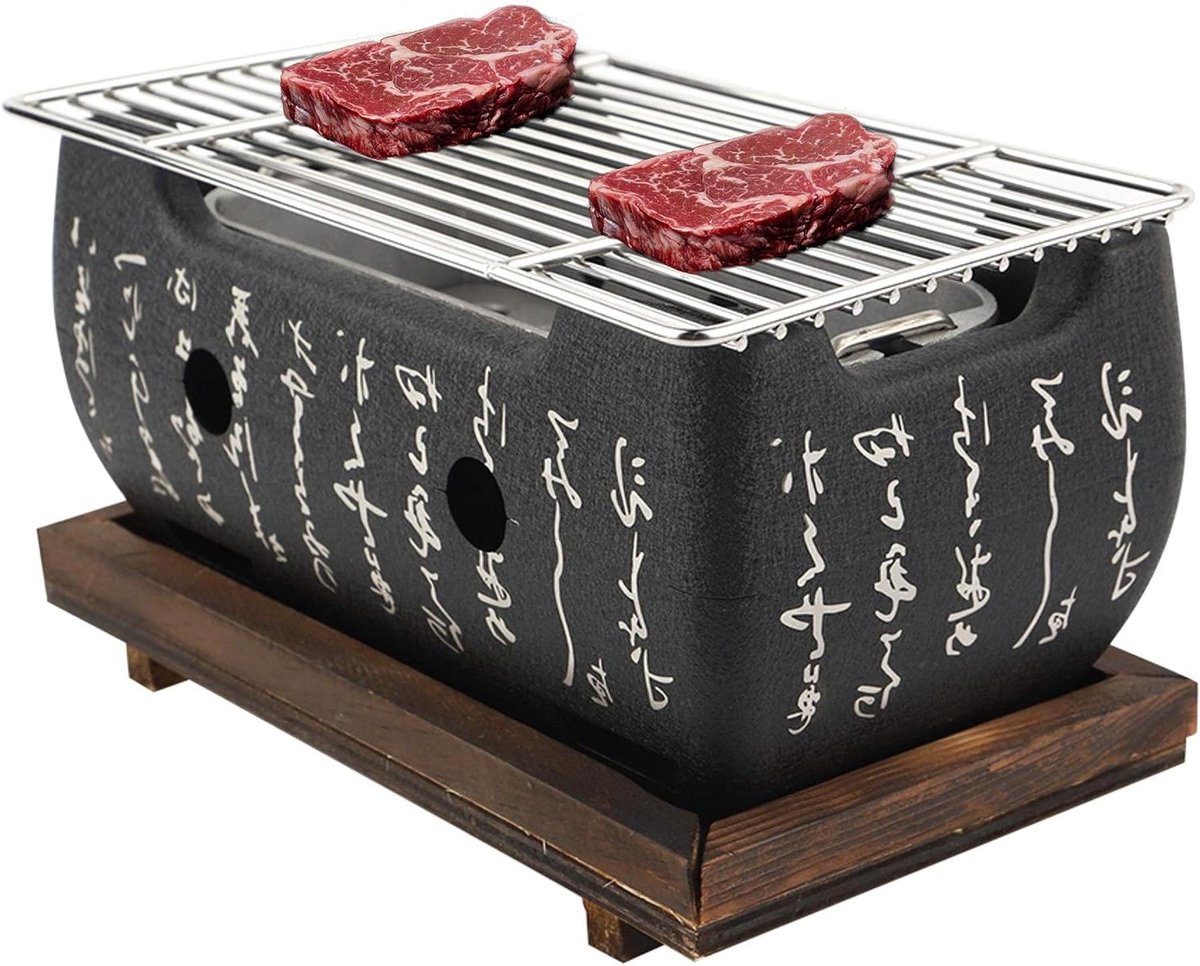 Japanse Barbecue Grill - Houtskool Kookplaat - Authentiek Koken - Carbon Eye Design - 24 x 12.5 x 11.5 cm