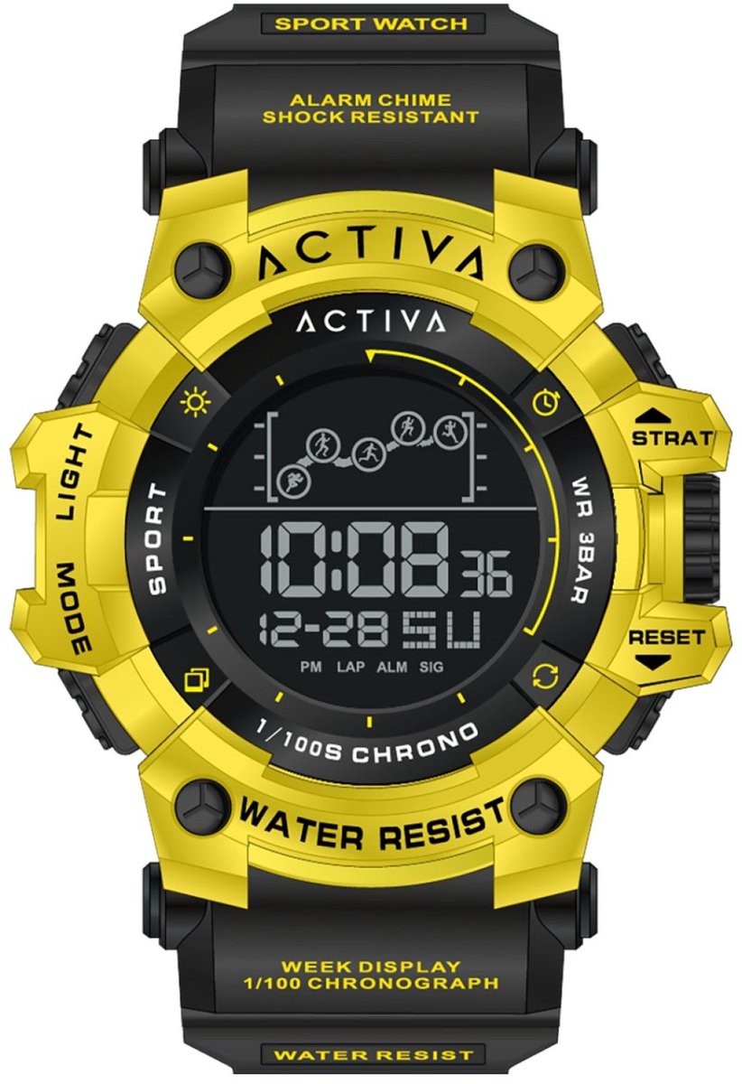 Activa Digital ACW8082-014 Heren Digitaal Horloge - 50 mm