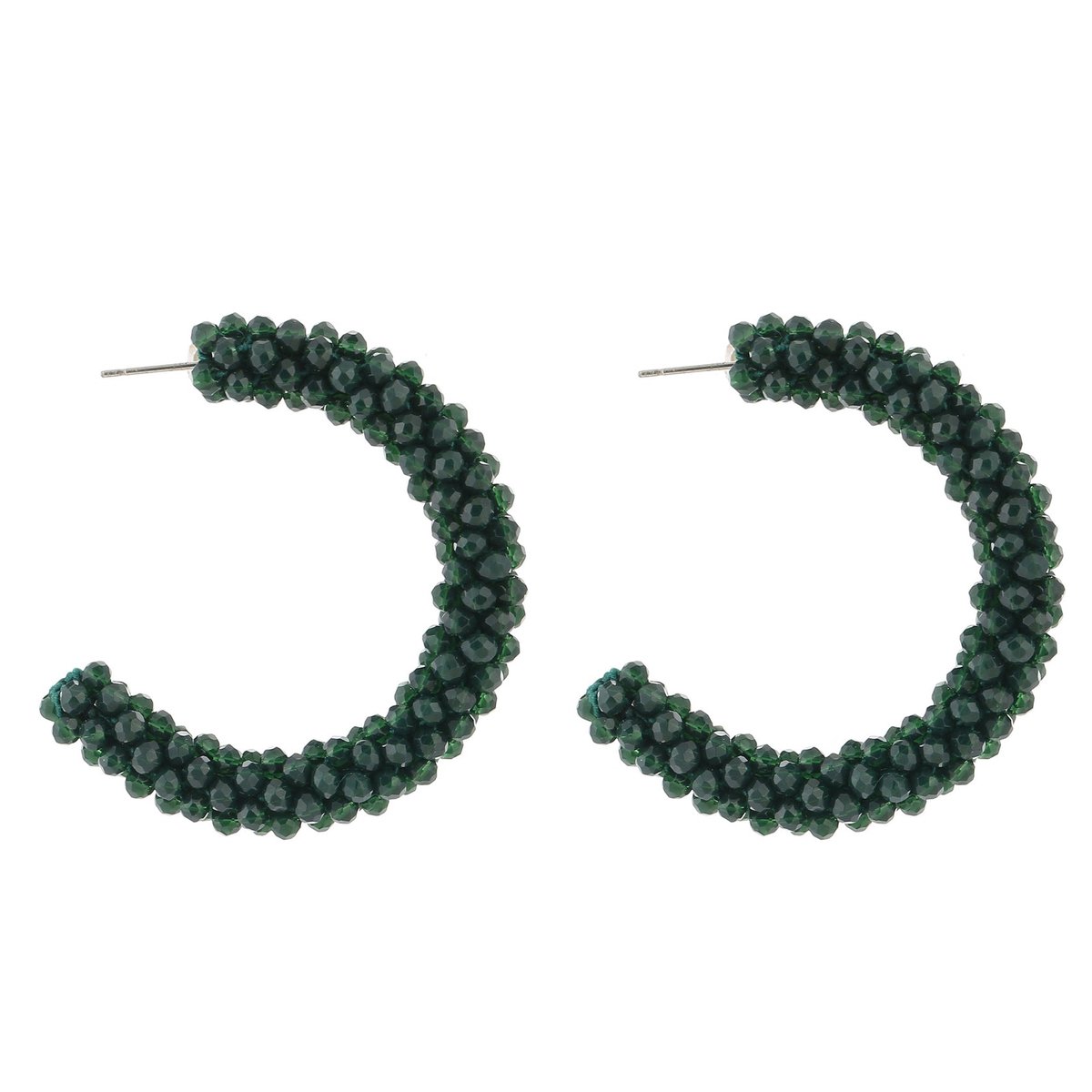 Michelle Bijou Oorbellen Strass Kralen groen
