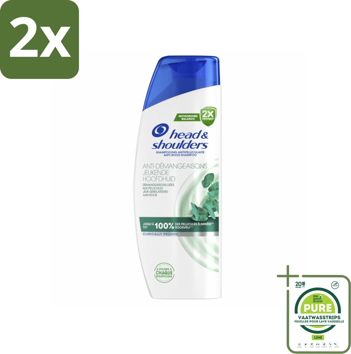 Head & Shoulders - Shampoo - Jeukende Hoofdhuid - 100% Roosvrij - 300 ml - Voordeelverpakking - 2 stuks - Anti-Roos Shampoo - Roze Shampoo