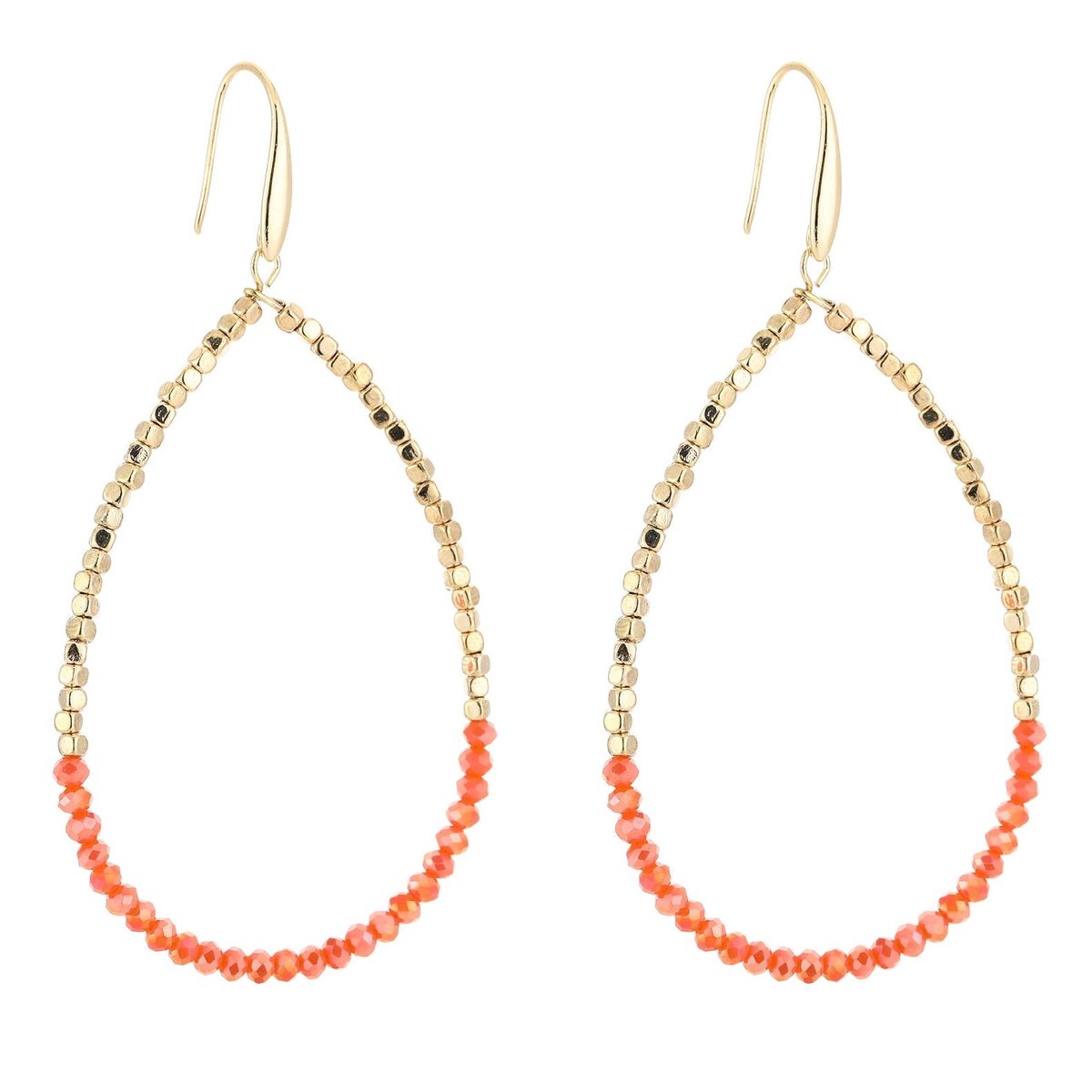 Michelle Bijou Oorbellen Druppel Double goud oranje