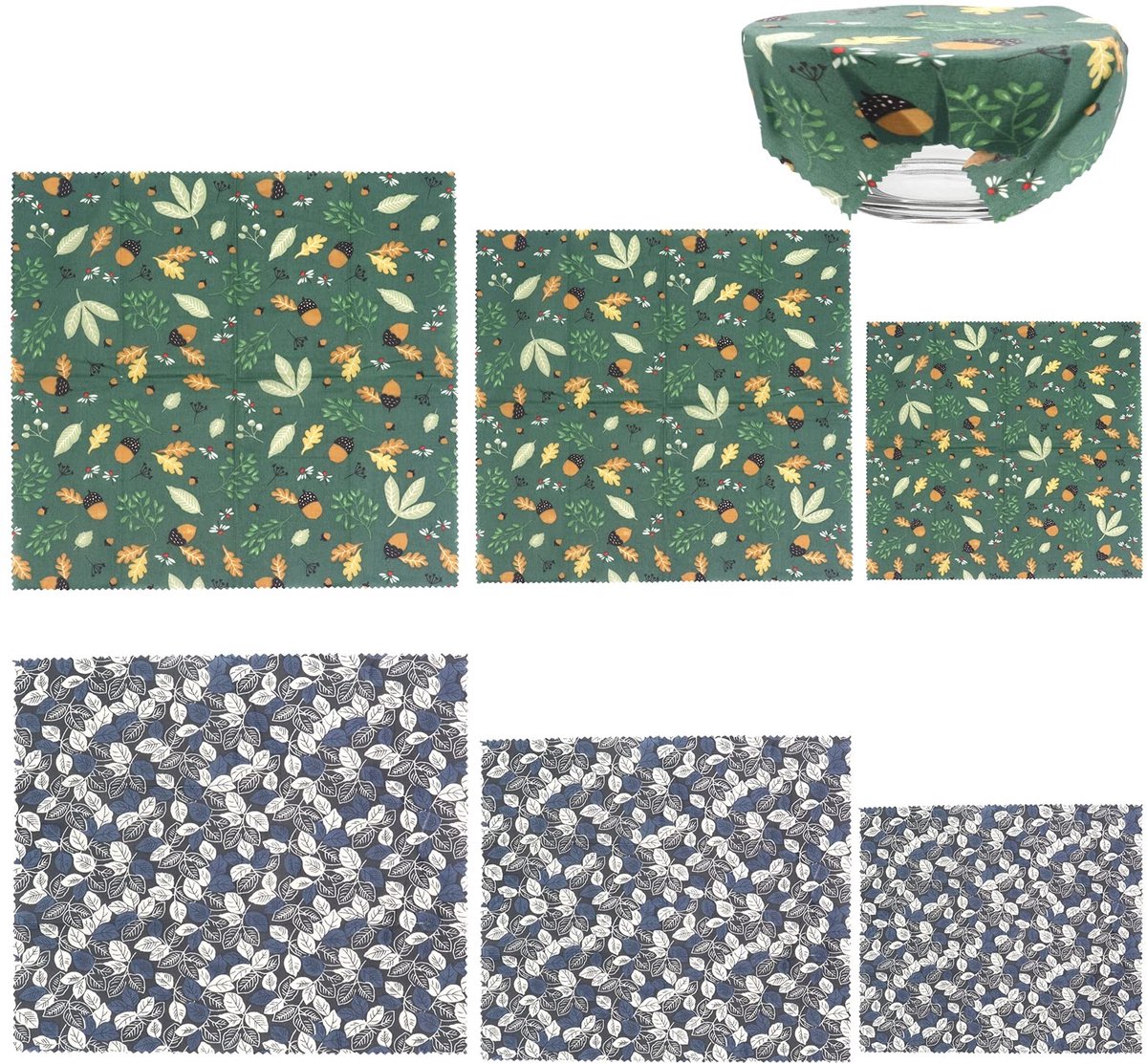 Omgoods - Set van 6 Herbruikbare Bijenwas Food Wraps voor Versheid