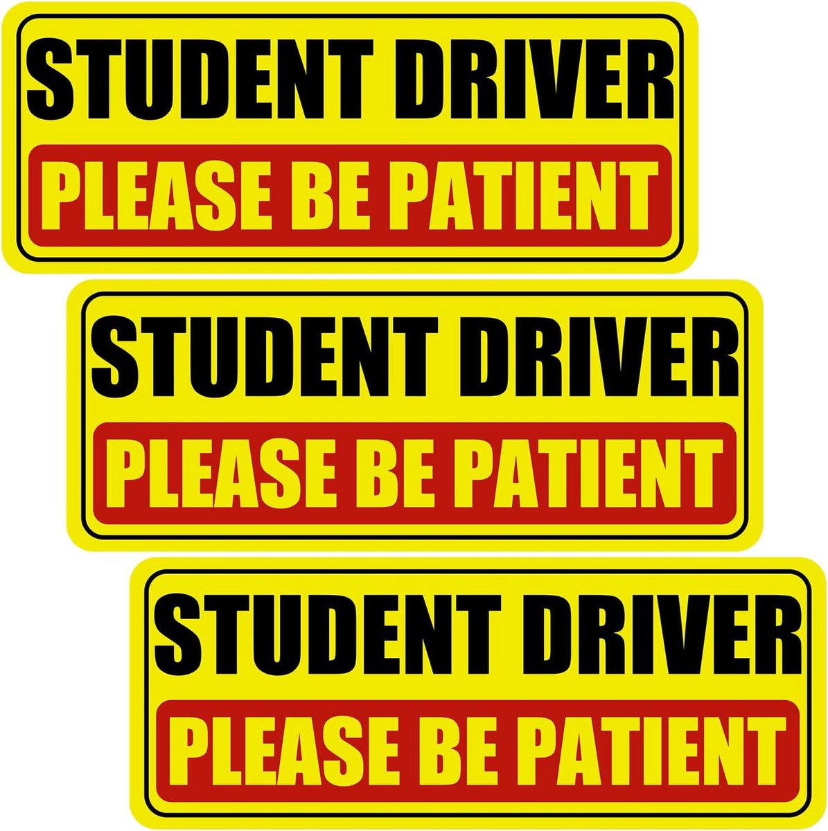 3 stuks magnetische autostickers, veiligheidsstickers voor voertuigen, magnetische stickers voor beginners, afneembaar en weerbestendig, bumperdecoratie als autoaccessoire