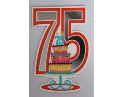 Luxe Wenskaart 75 Jaar - Verjaardagskaart - Leeftijdskaart - Verjaardag - Jarig - Leeftijd 75 - Touche Cards - Kaart - 8717245010177 - Geburtstag - Birthday - Anniversaire - 1 Stuks - In Folie - Gratis Verzonden - Hoge Afnamekortingen - 12x17.5cm