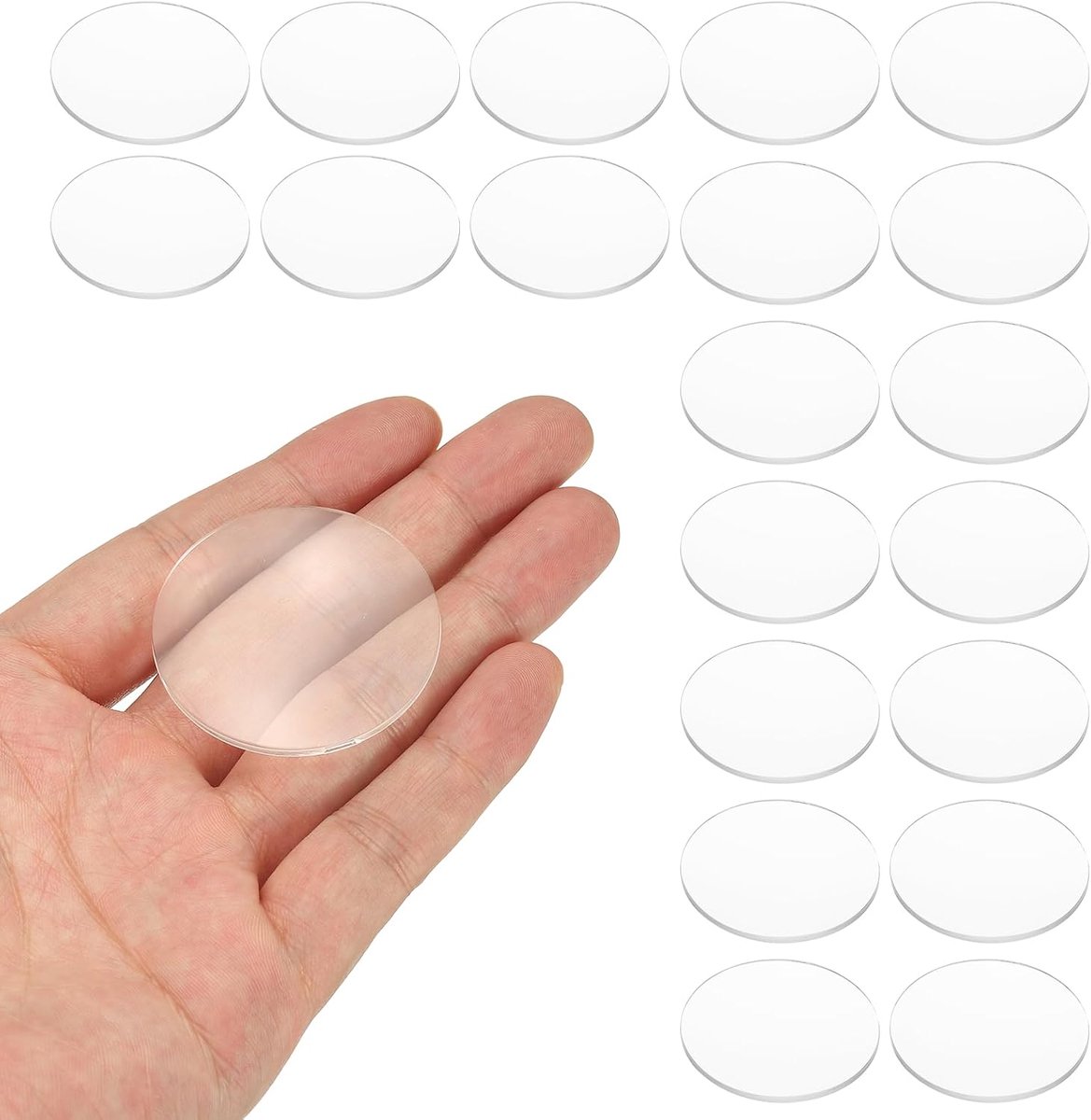 10 stuks Biconvex lens, 41 mm Dia. 180 mm brandpuntsafstand optische lenzen vergrootglas presse-papier acryl dubbel convex voor doe-het-zelf kantoor bureau thuis wetenschap experiment