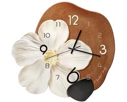 Omgoods - Art Deco Wandklok zonder Tikkende Geluiden - Moderne Crystal Porselein Dial