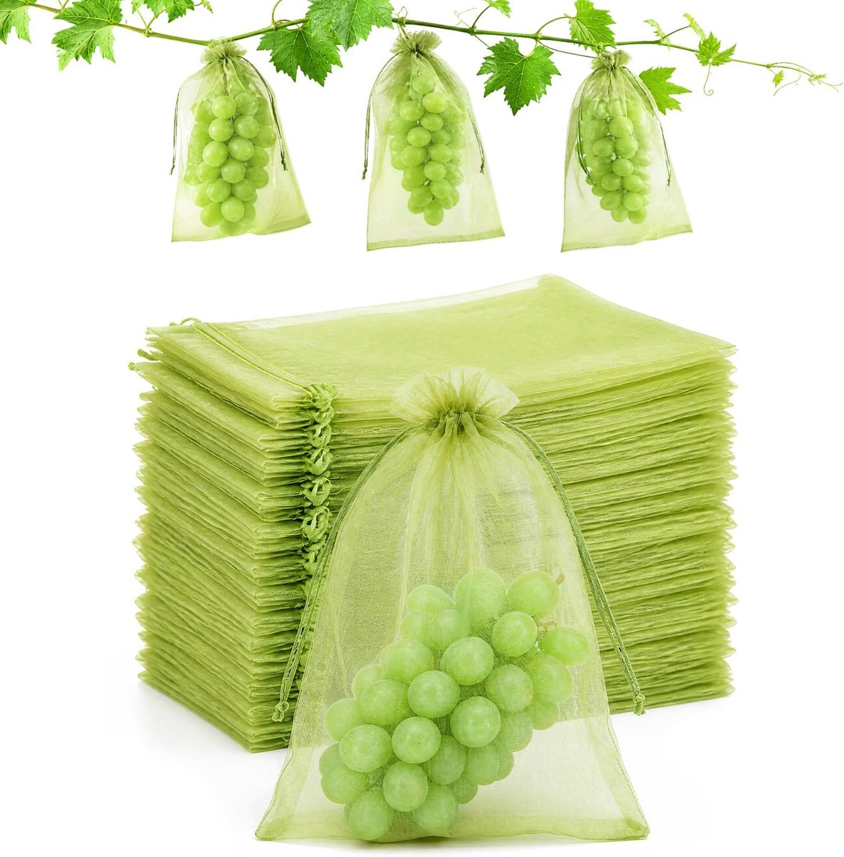 50 stuks druivenbeschermzakken 20 x 30 cm, fruitbeschermzakken voor wijngaardruiven, druivenbeschermzakken groen, fruitbeschermzakken voor wijngaardruiven