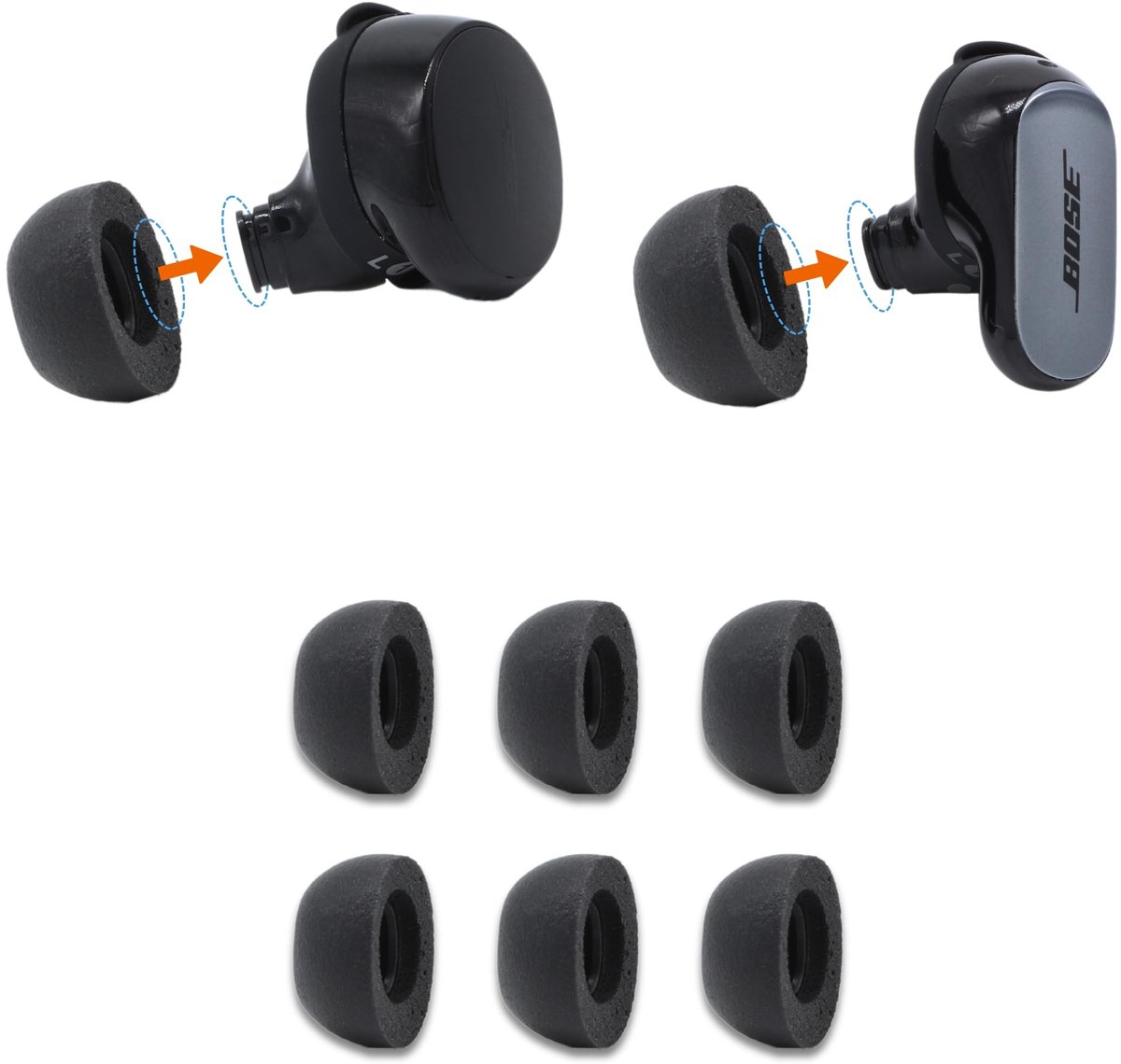 Omgoods - Memory Foam Vervangende Oordopjes voor Bose QuietComfort II en Ultra
