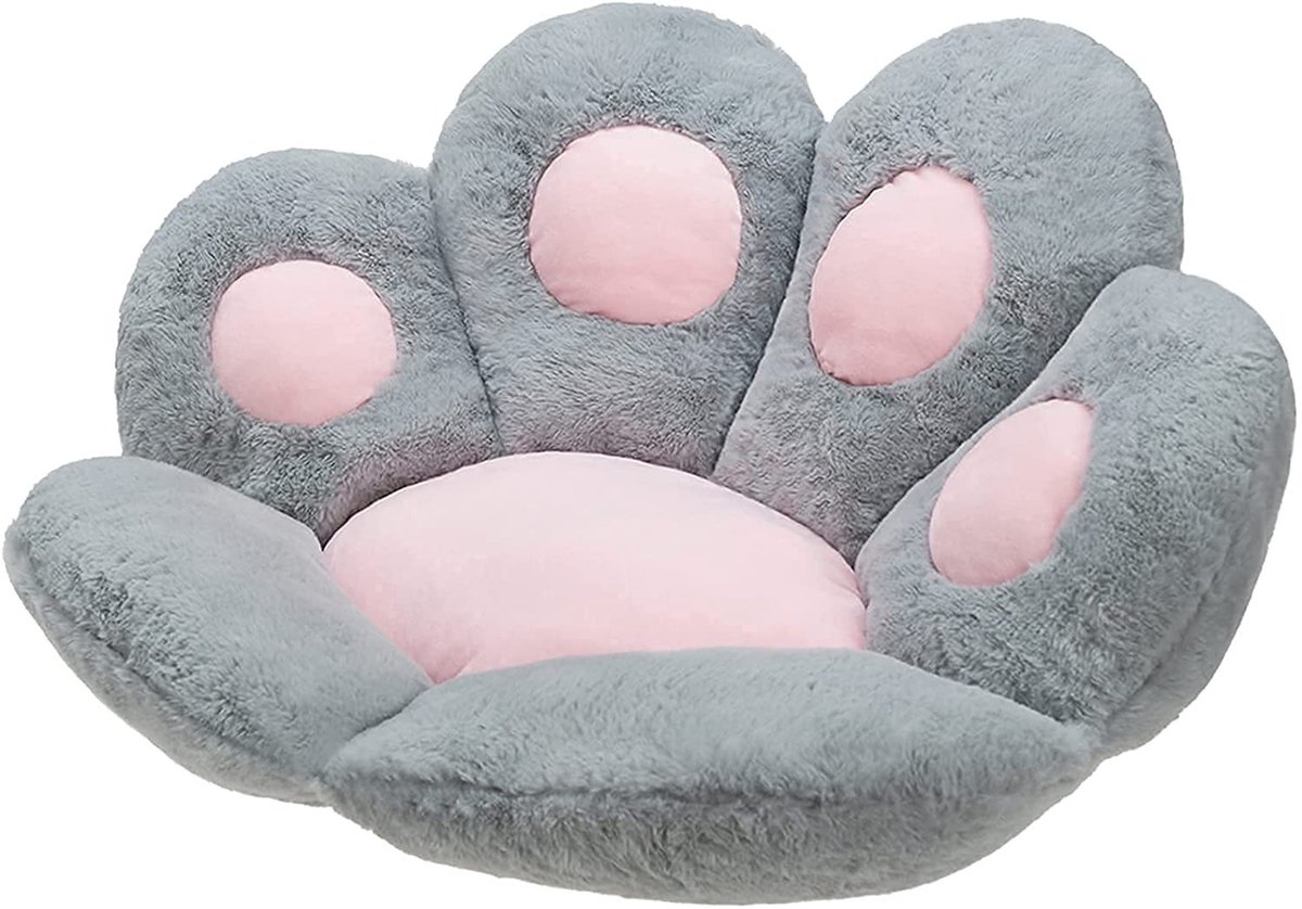 Omgoods - Schattig Kattenpoot Kussen 80x70cm - Warm en Comfortabel Zithulpstuk