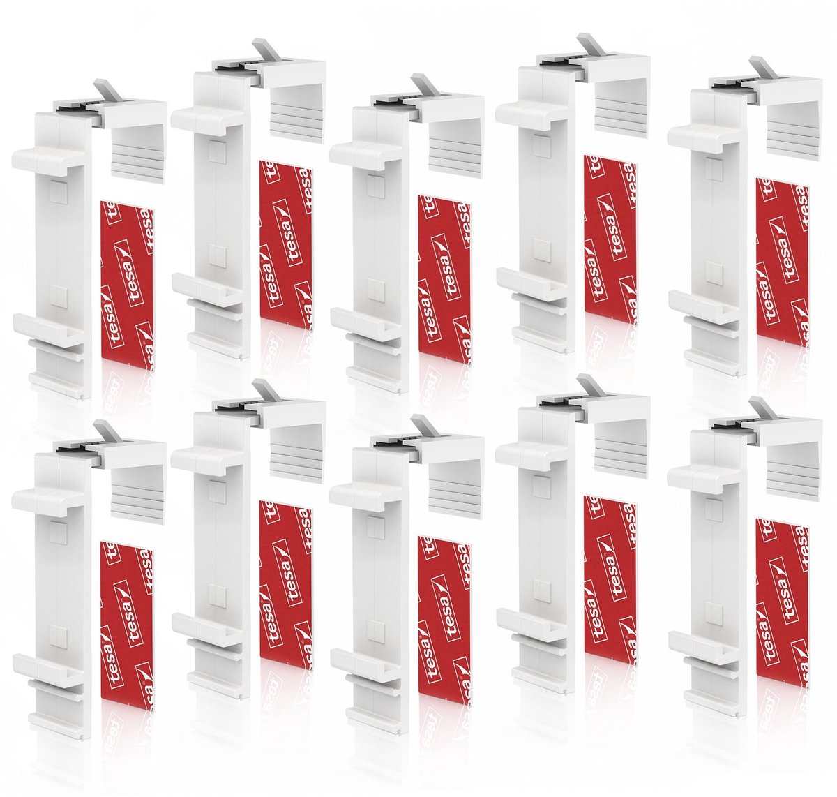 Omgoods - Klemhouder Lang voor Klemmfix Dubbele Rolgordijn Zonder Boren, Set van 10