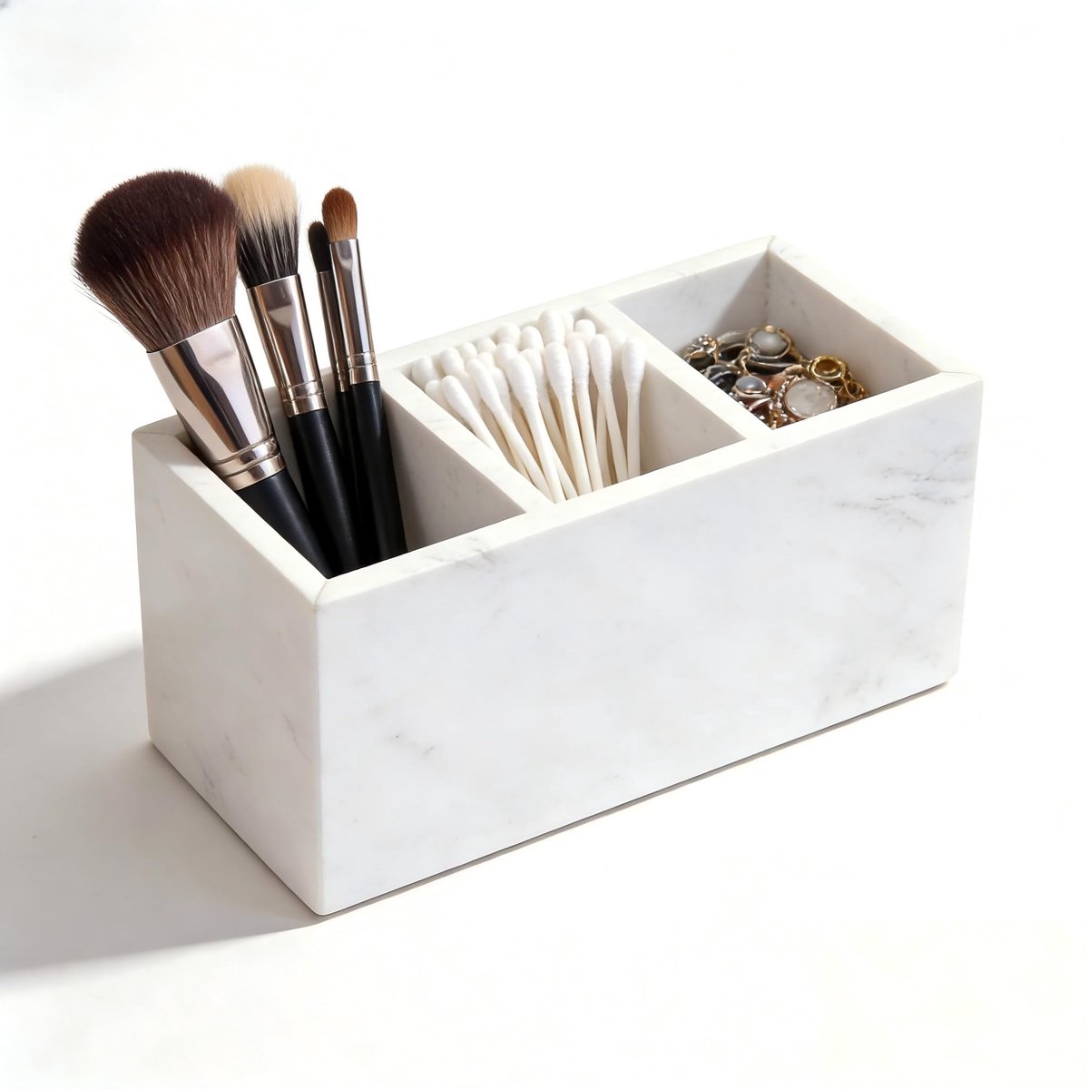 Omgoods - Marmeren Pennenhouder - Elegante Bureau Organizer in Wit