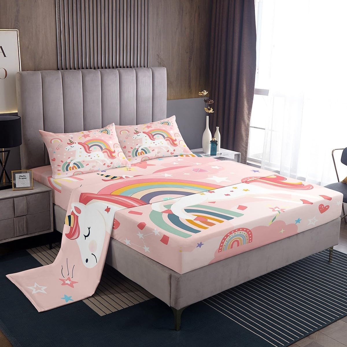 Omgoods - Leuke Eenhoorn Lakenset - King Size voor Kinderen