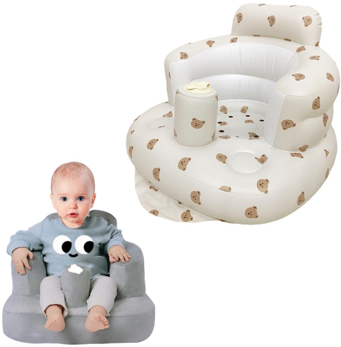 Omgoods - Opblaasbare Babystoel met Ademend Deksel voor 4-24 Maanden Ouders