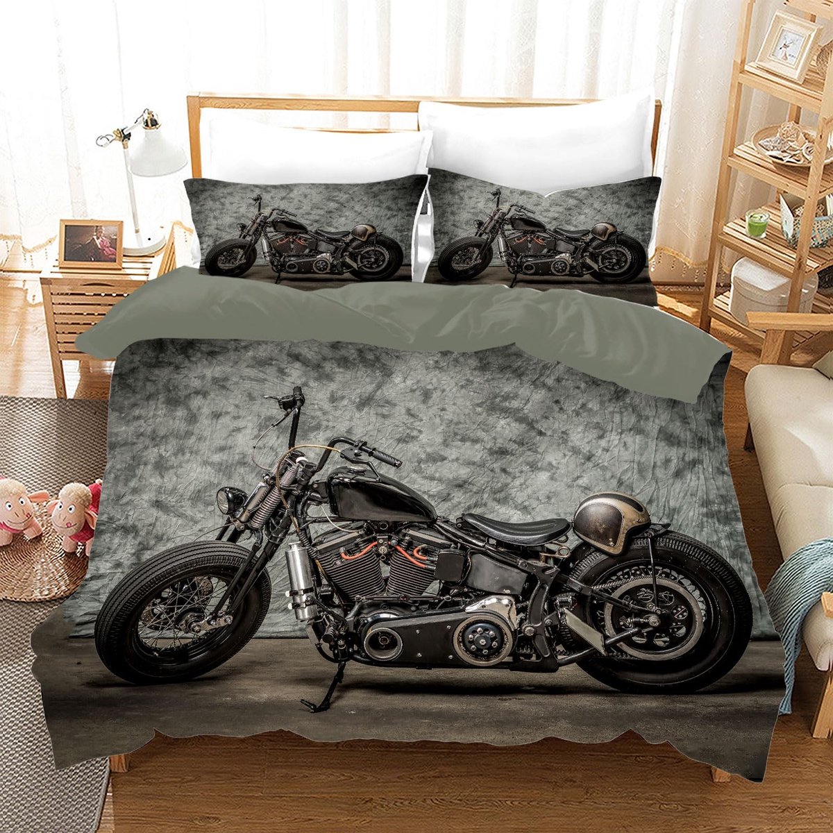 Omgoods - Motorfiets Duvet Cover Set met 3D Print